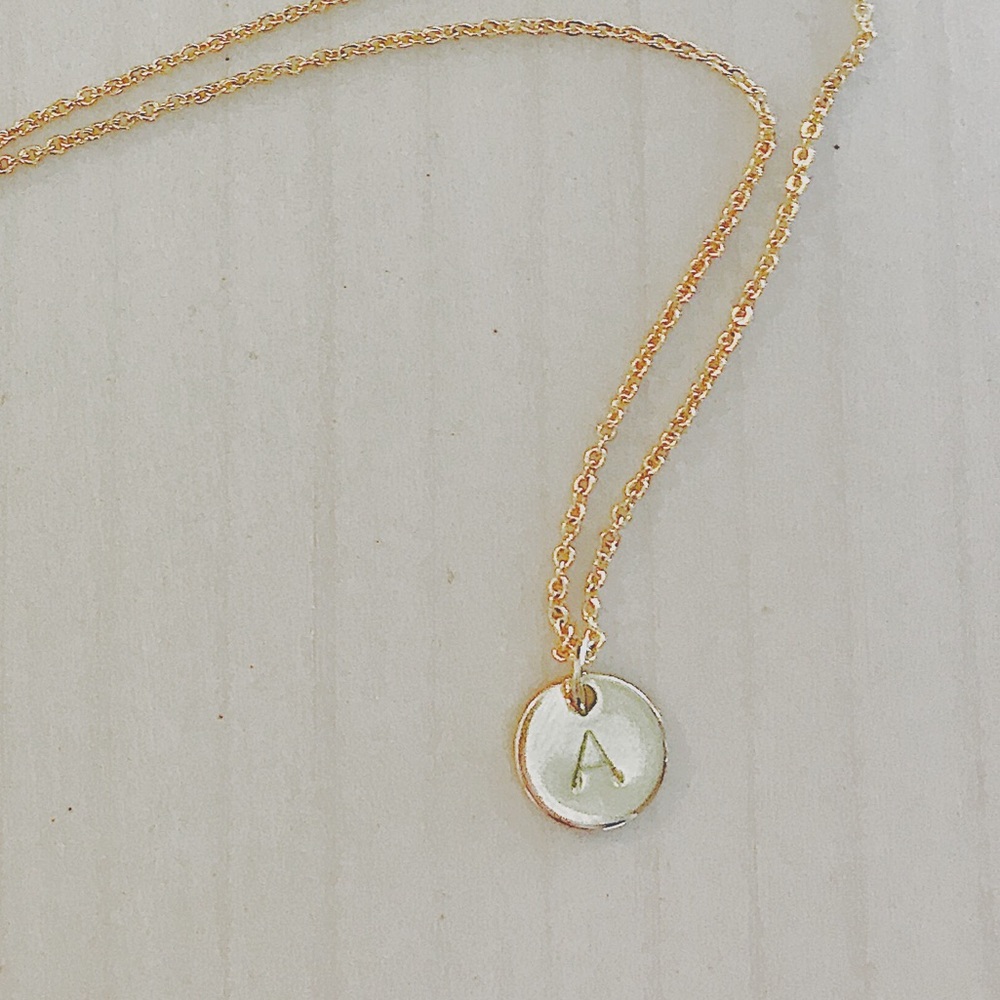 Personalized Gold Disc Necklace